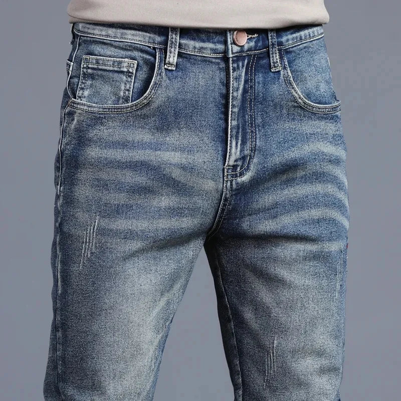 Embroidered  Stretch Vintage Street Denim jeans
