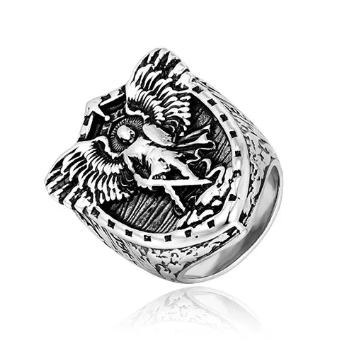 18K Gold Plated / Stainless Steel Archangel Michael Rings