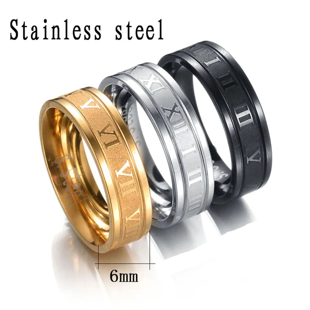 Seakissky Stainless Steel Roman Ring