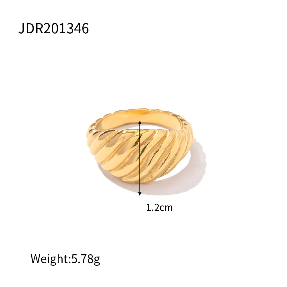 18K Gold Plated Stainless Steel Geometric Ring