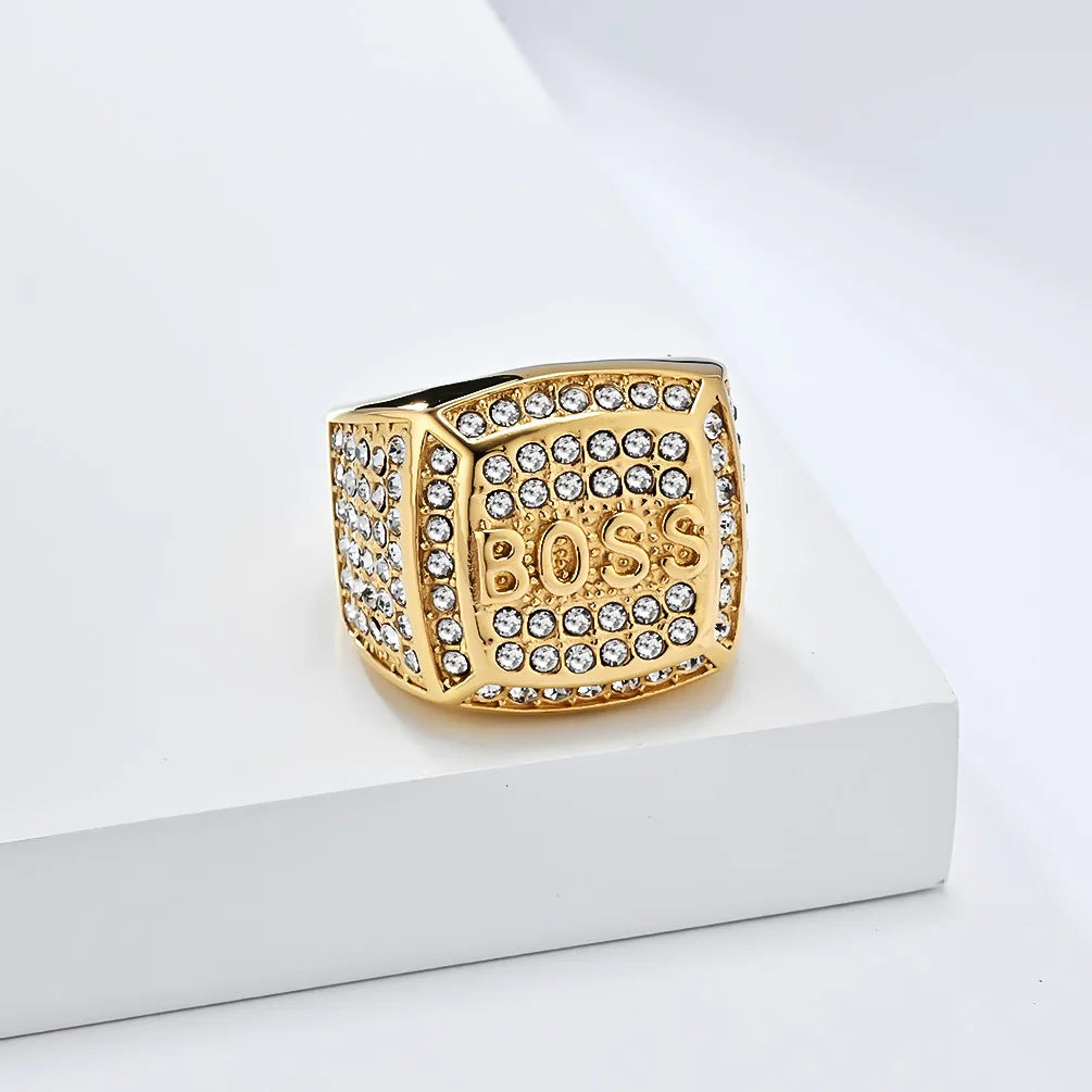 18K Gold Plated /  Stainless Steel "BOSS" Rings