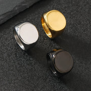 316L Stainless Steel Round Signet Ring