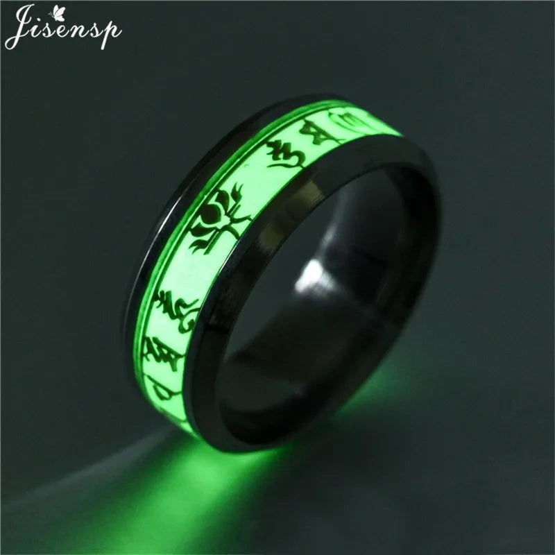 Stainless Steel Glowing In the Dark Rings