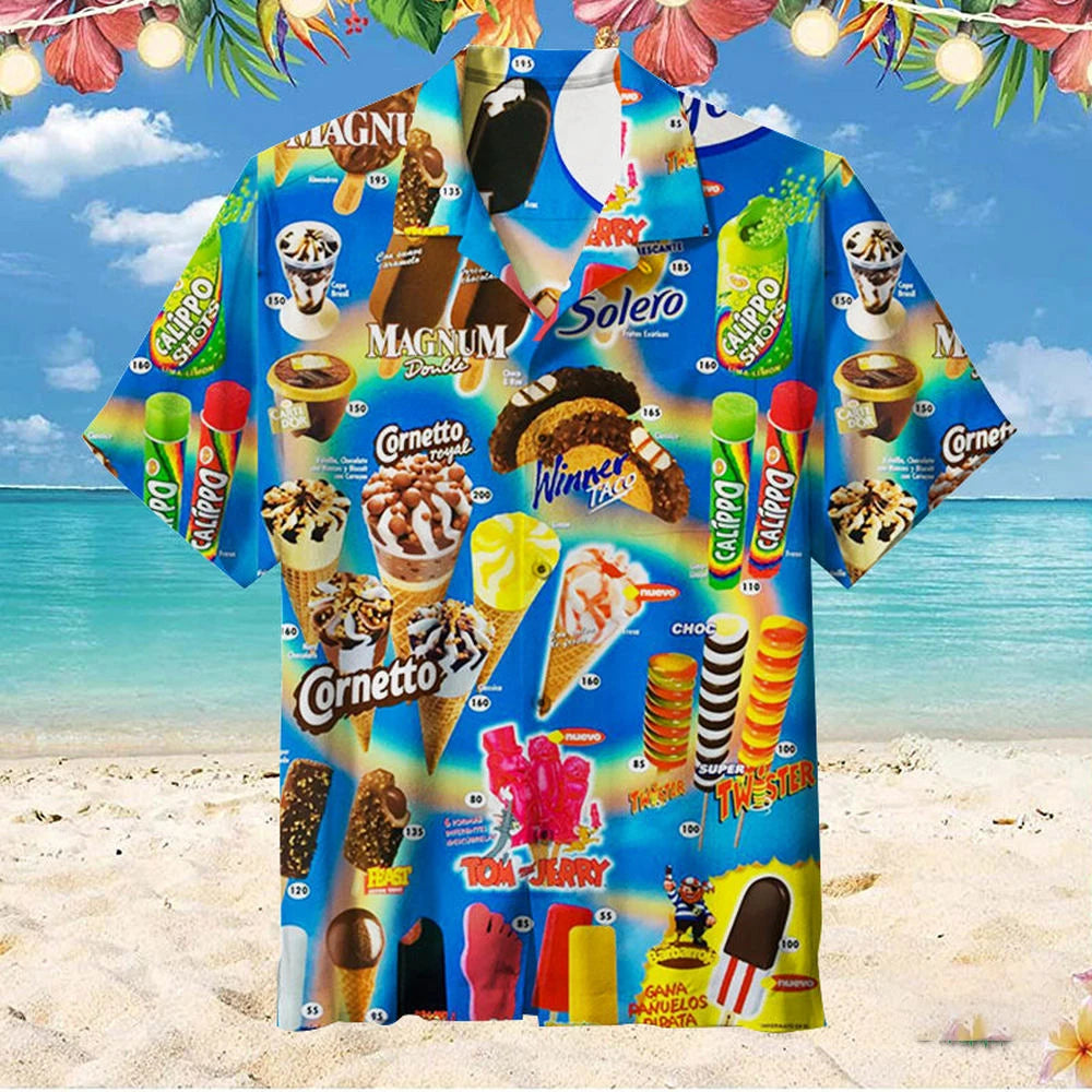 Hawaiian Ice Cream Print shirts