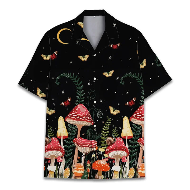 Colorful Mushroom 3d Print Hawaiian Shirts