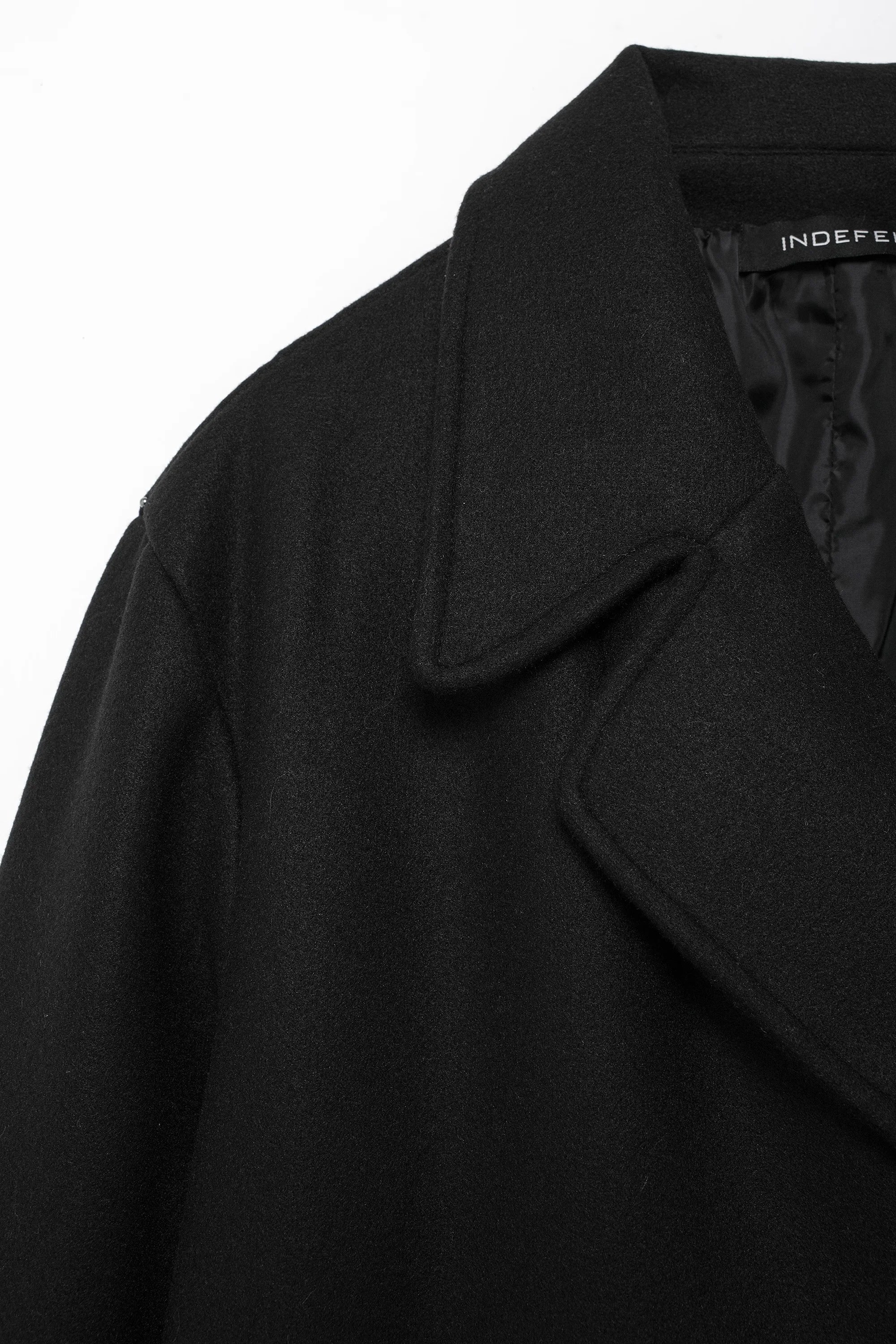 TRAFZA Solid Lapel Double Breasted Coat