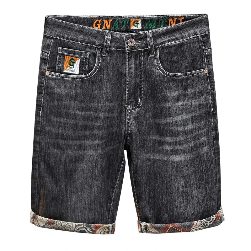 Embroidered Denim Shorts