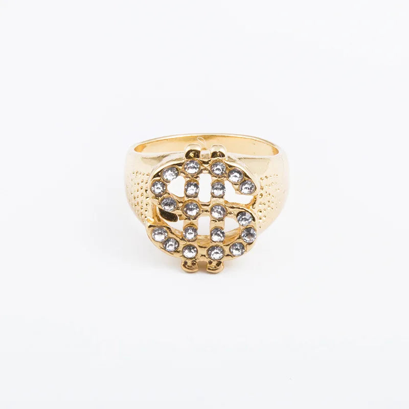 US Dollar Sign Rhinestone Ring