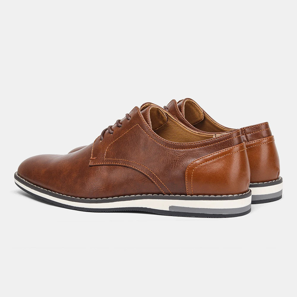 Leather loafer shoes