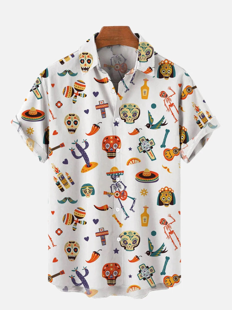 Mexican style skull pattern 3D Shirt
