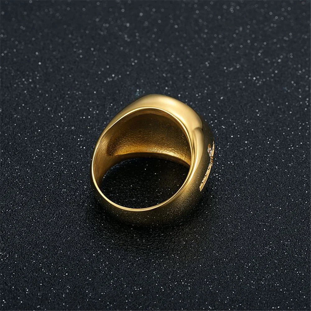 Hemp Leaf Ring Male Gold Ring