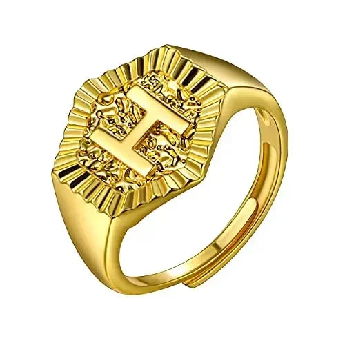 18k gold plated U7 Hexagon Surface Rings
