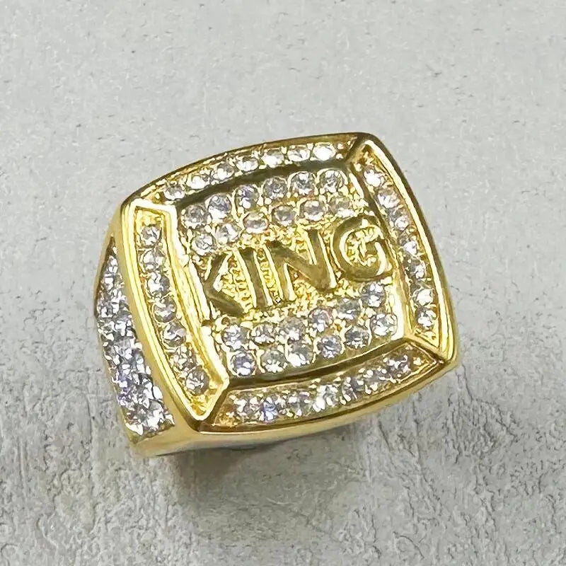 rhinestone 316L Stainless Steel Gold color Ring