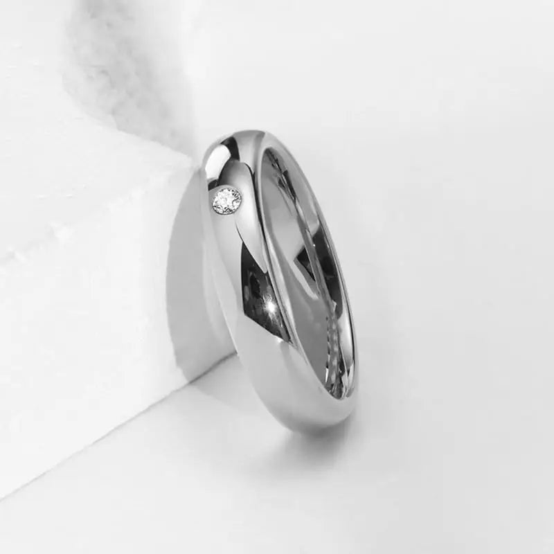 Cubic Zirconia Stainless Steel Wedding Ring