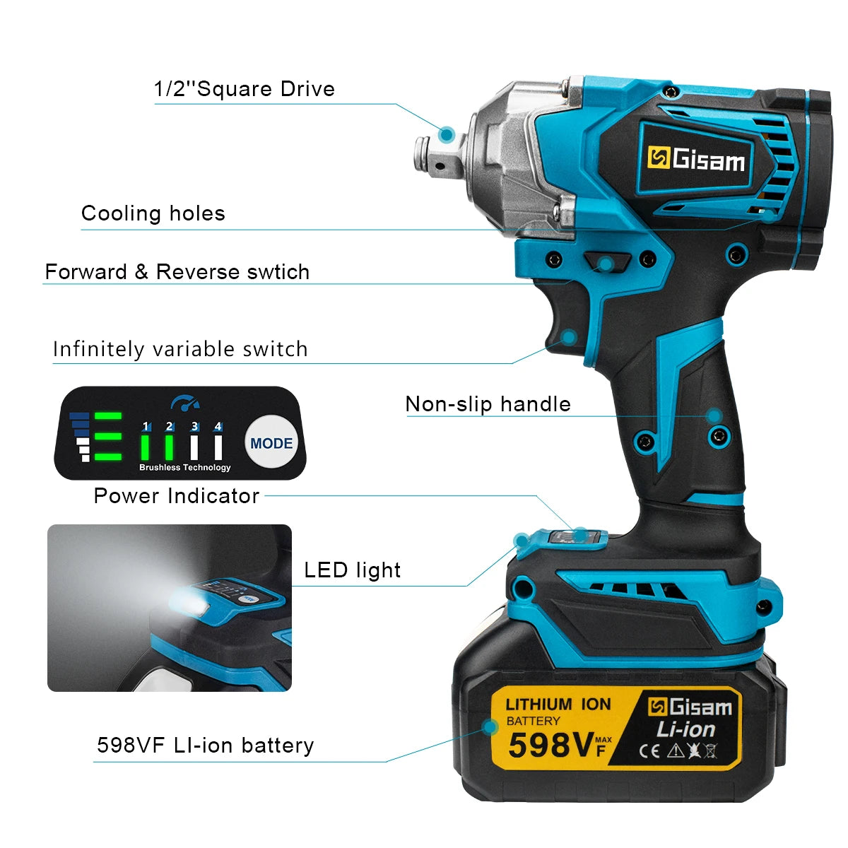 Gisam Torque Electric Impact Wrench