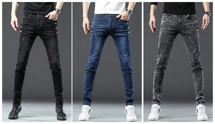 Classic Slim Vintage Fashion  Designer Jeans
