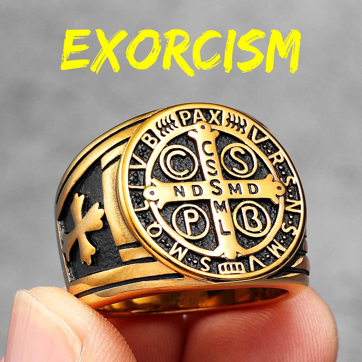 Exorcism Saint Benedict Cross  Ring