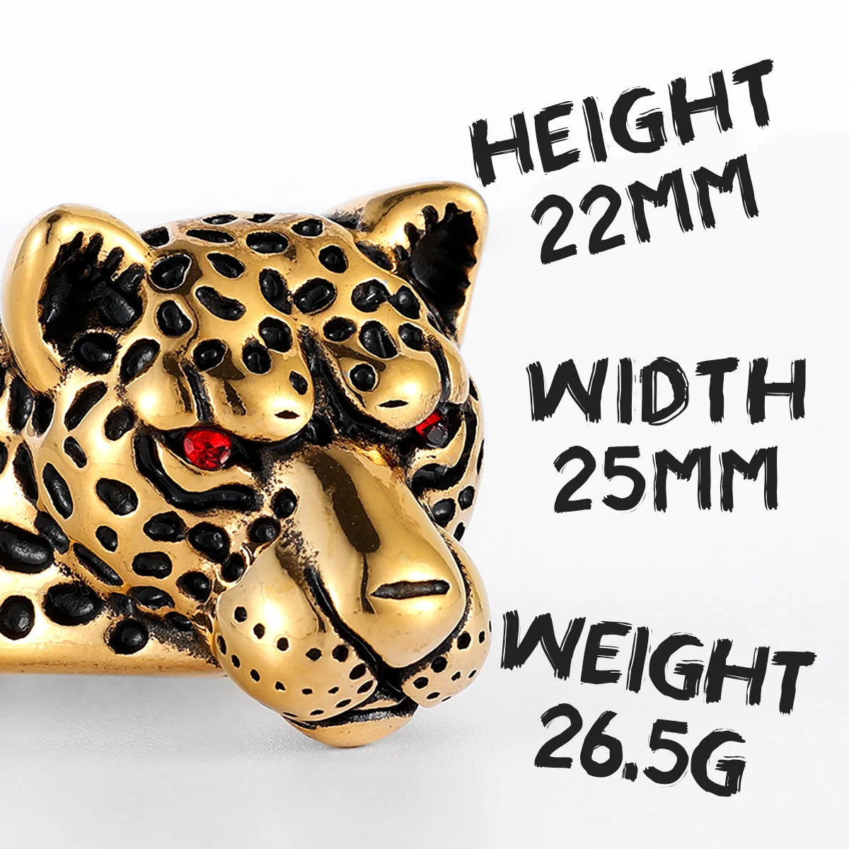 Stainless Steel Jaguar Leopard Animal ring