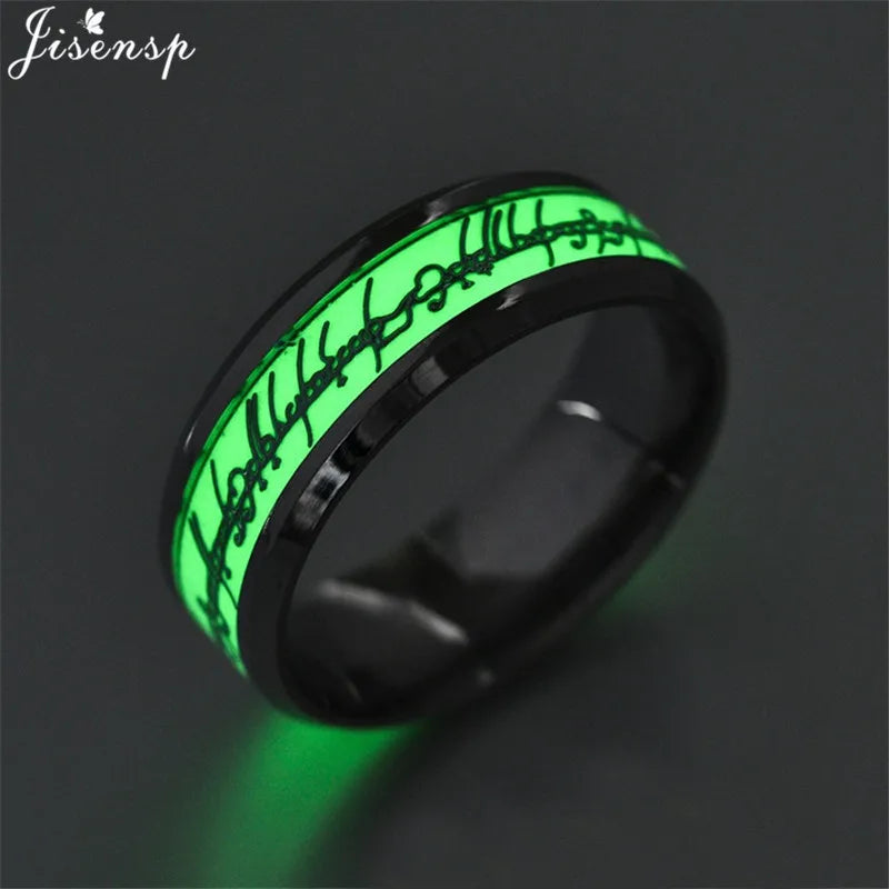 Stainless Steel Glowing In the Dark Rings