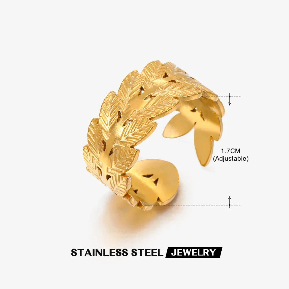 Shell Rings for Women Adjustable Gold Color