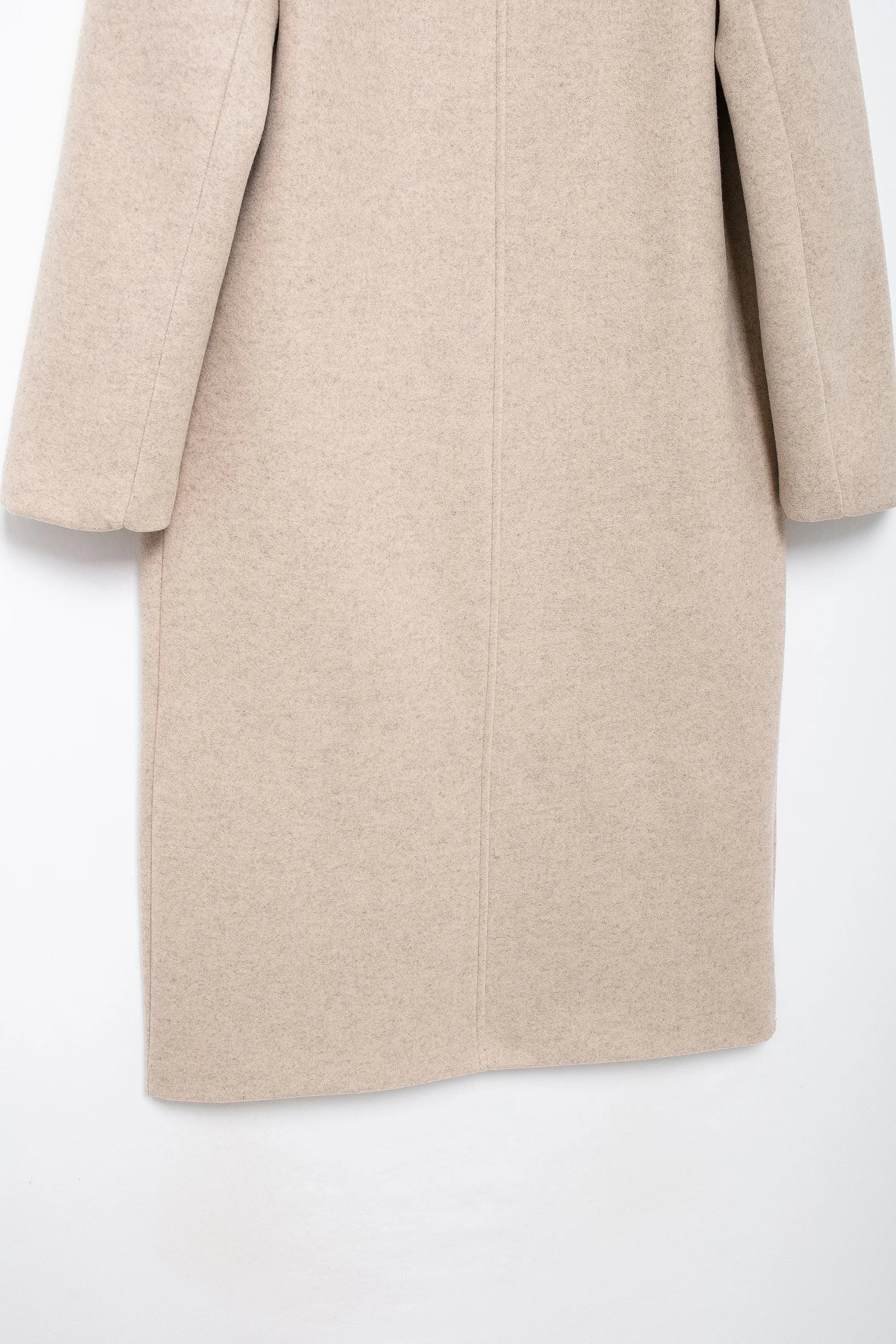TRAFZA Solid Lapel Double Breasted Coat