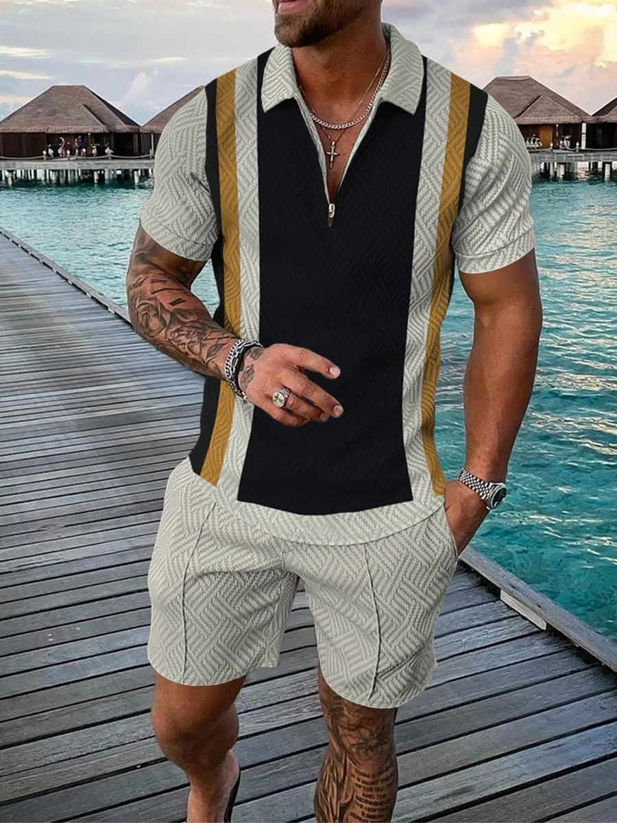 Casual Trend Print Slim Fit  T-shirt & Shorts