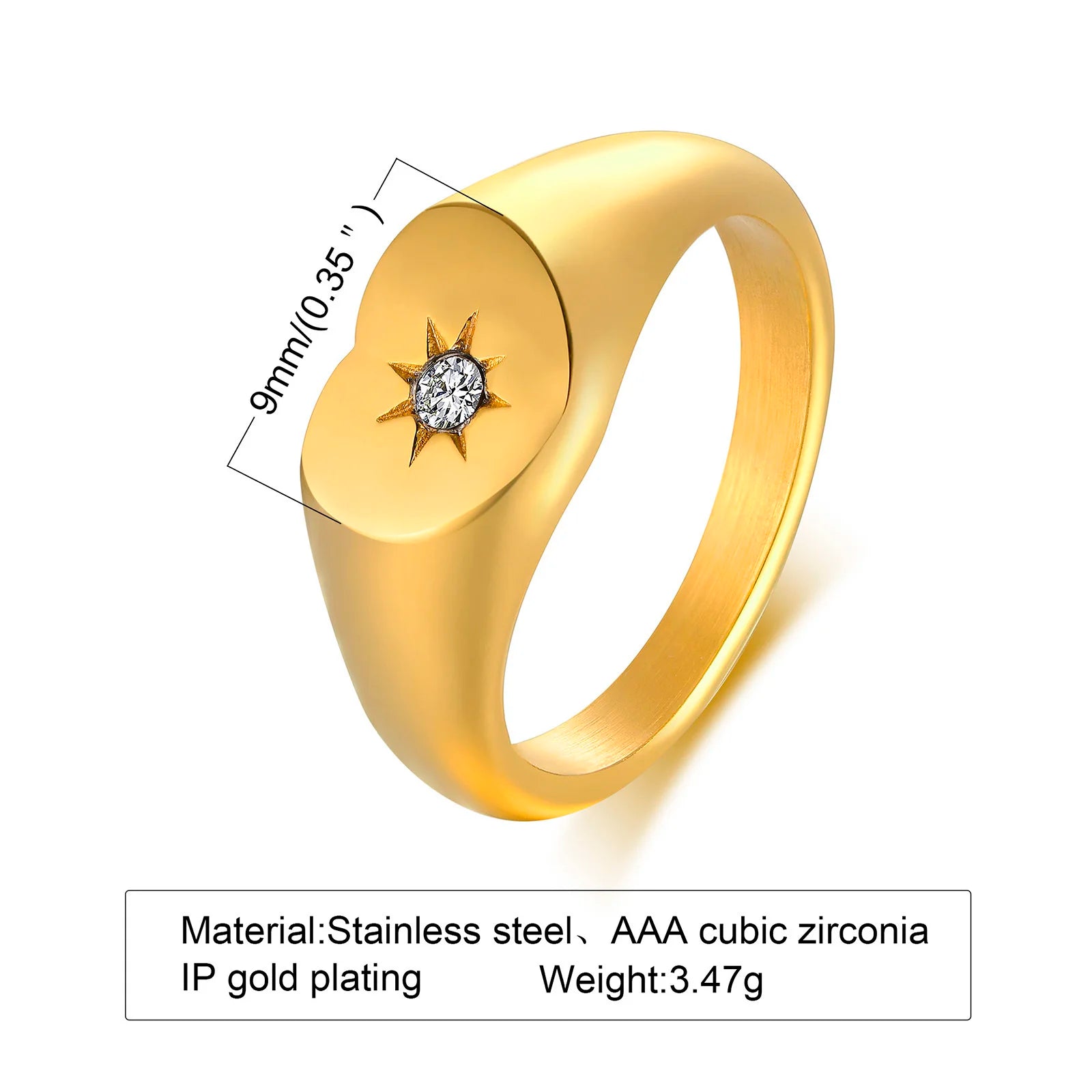 Sunshine Signet Ring - Gold Plated