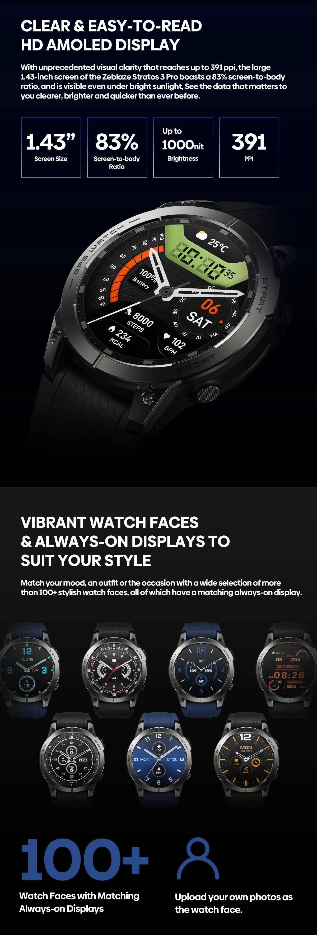 Zeblaze Stratos 3 PRO GPS Smart Watch