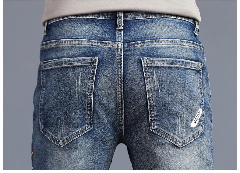 Embroidered  Stretch Vintage Street Denim jeans