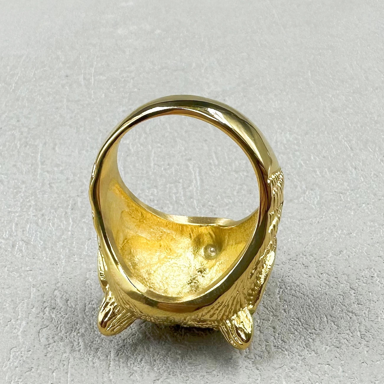 Tiger Head Stainless Steel Gold color Ring