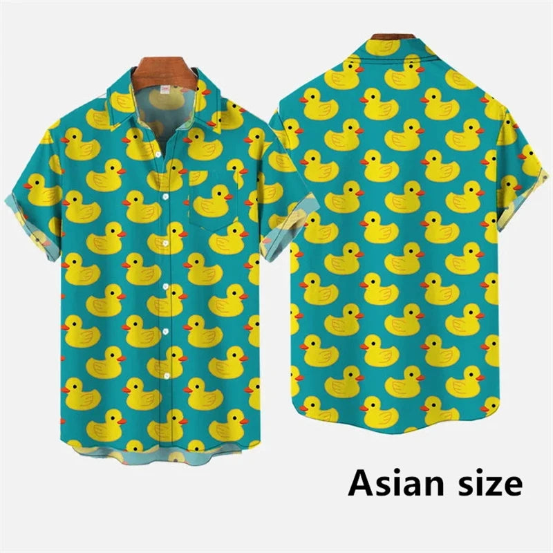 Hawaiian 3D Print Cartoon Cute Duck Shirt