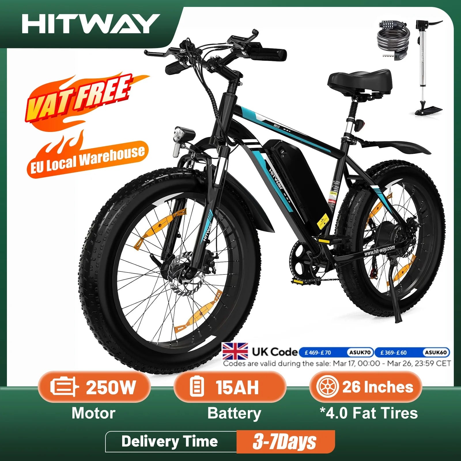 HITWAY Electric Bike E Mountain Bike