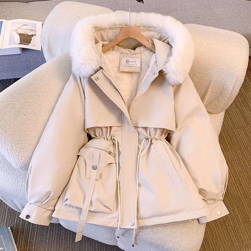 Fleece Lined Hood Down Jacket