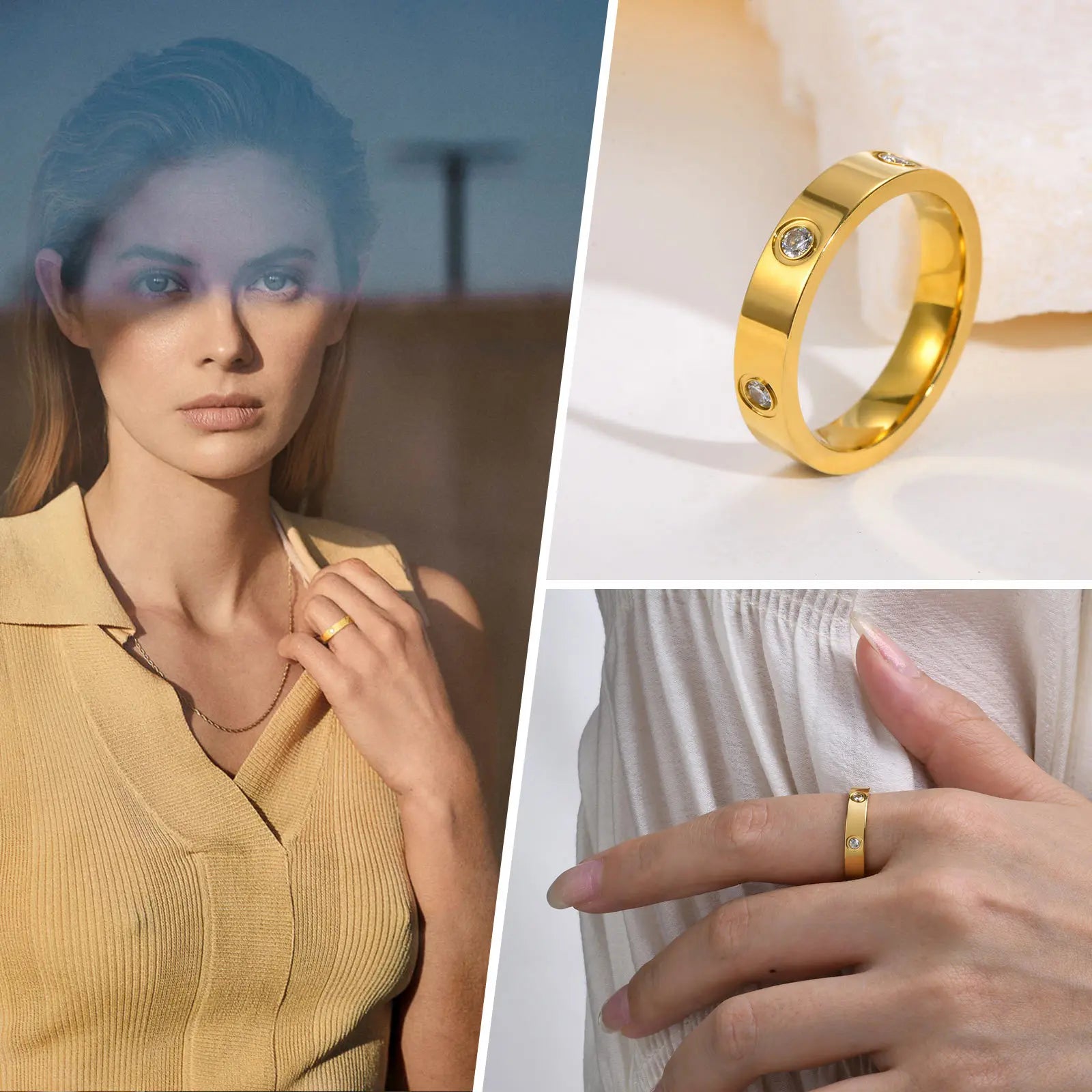 18k Gold Plated / Stainless Steel Wedding rings