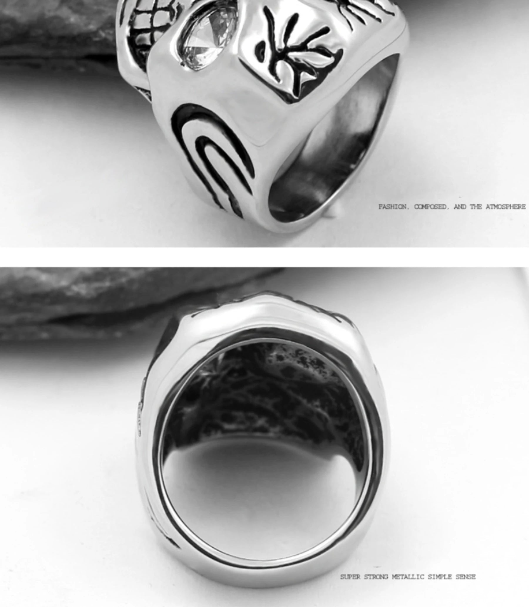 stainless steel skull ring