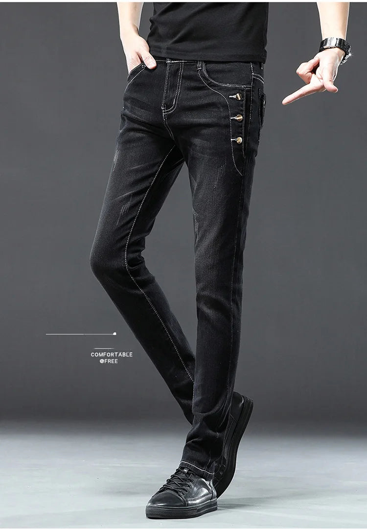 Classic Slim Vintage Fashion  Designer Jeans