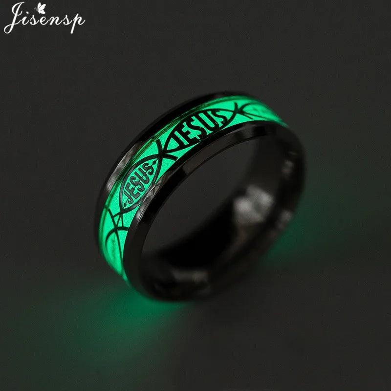 Stainless Steel Glowing In the Dark Rings