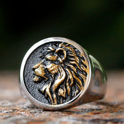 Stainless Steel 3D Lion Head Ring