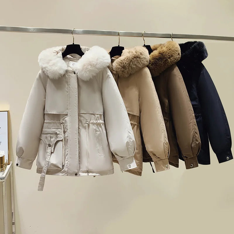 Fleece Lined Hood Down Jacket