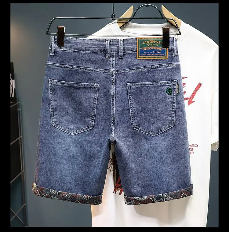 Embroidered Denim Shorts