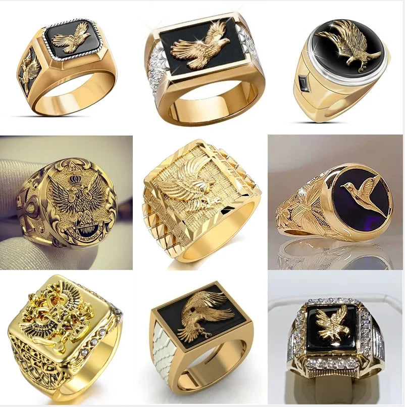Eagle Enamel Rings