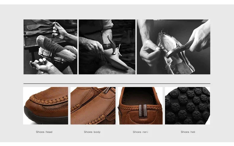 Handmade Retro Leisure Loafers Shoes