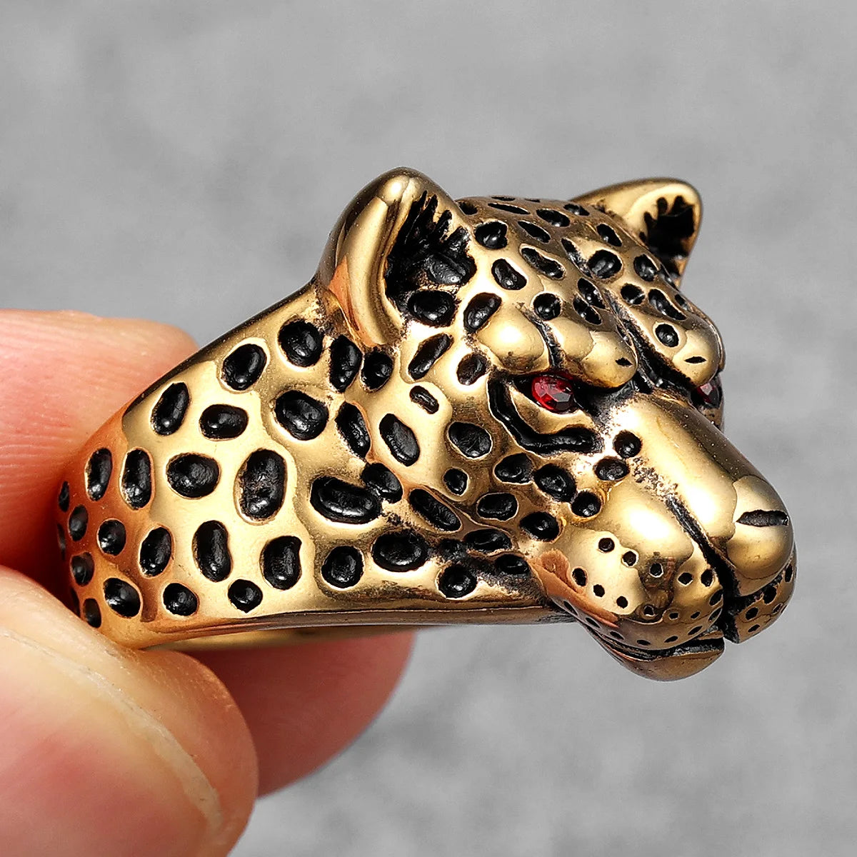 Stainless Steel Jaguar Leopard Animal ring