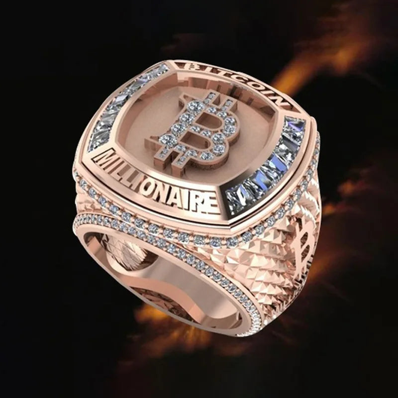 BITCOIN Commemorative rose gold color Ring