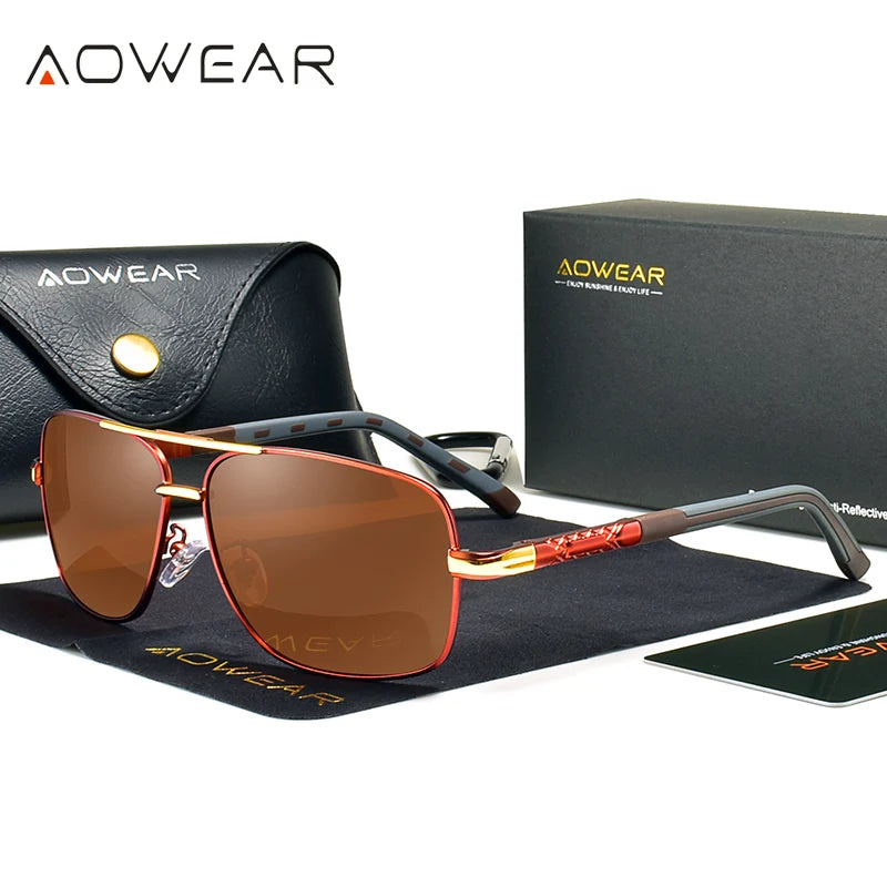 AOWEAR Retro Polarized Sunglasses