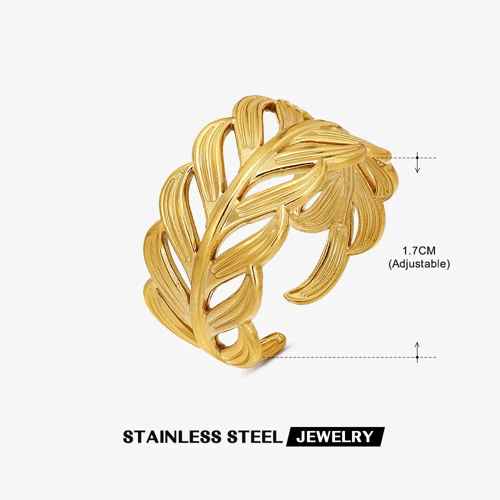 Shell Rings for Women Adjustable Gold Color