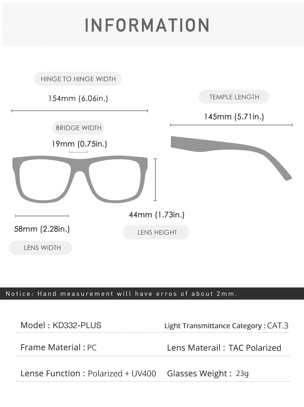 KDEAM Polarized Sunglasses