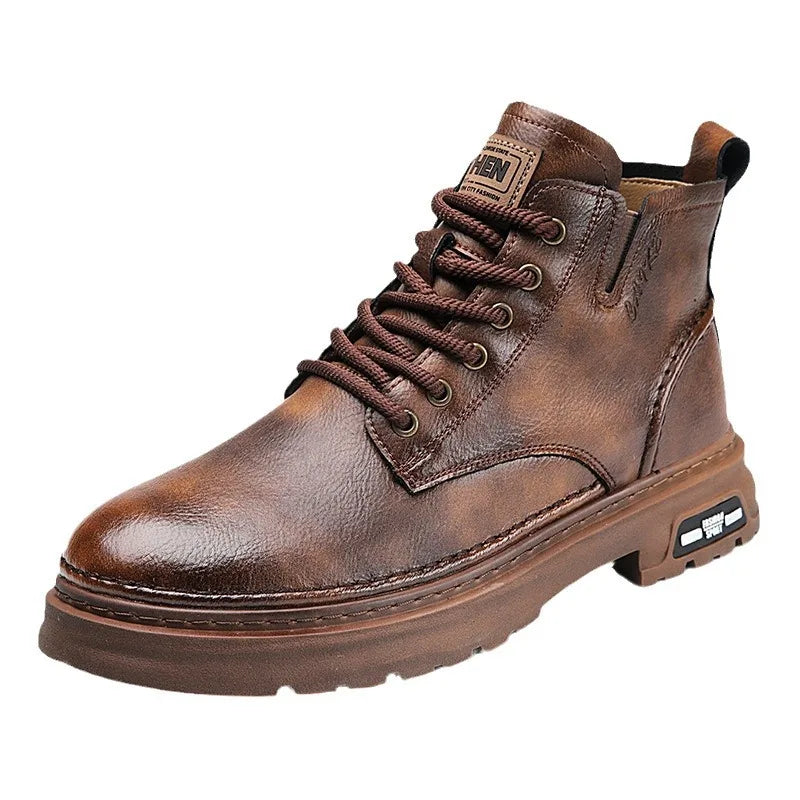 Ankle Boots Retro British High-top Boots