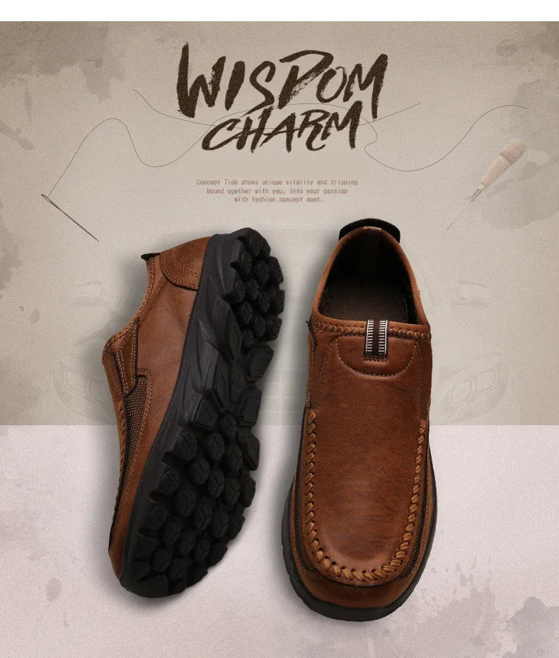 Handmade Retro Leisure Loafers Shoes