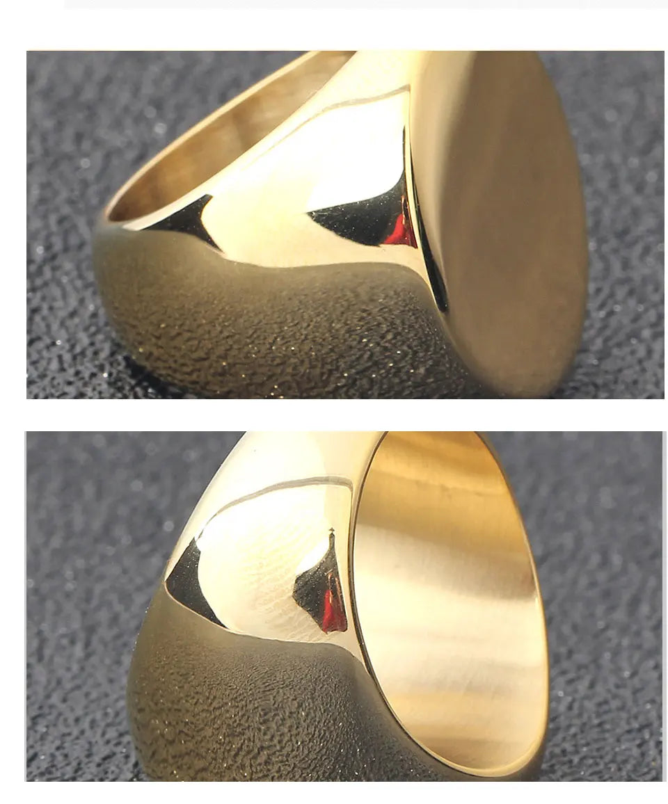 YILUOCD  18K Gold Plated+Stainless Steel Seal of The Seven Archangels Rings